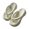 thumbnail image 1 of Xfvqtps Womens Flip Flops Cloud Flatform Thick Sole Fashion Lightweight Non-Slip Beach Summer EVA Thong Shoes Height 6CM White, 1 of 5
