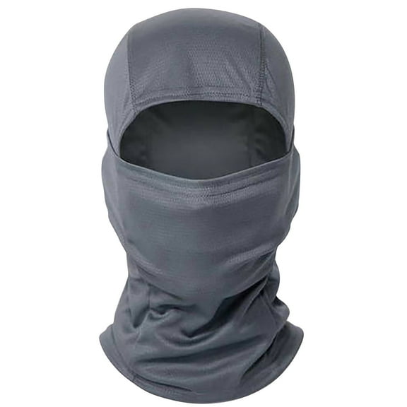 Xfvqtps Womens Full Face Tactical Mask Solid Color Balaclava Breathable Sunshade Outdoor Cycling Motorcycle Ski Hooded Hat Gray