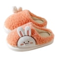 thumbnail image 1 of Xfvqtps Womens Furry Slippers Soft Fleece Cute Rabbits Memory Foam Thick Bottom Soft Sole Comfortable Non-Slip Warm Winter Home Slippers Orange-01, 1 of 7