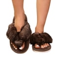 thumbnail image 1 of Xfvqtps Womens Fuzzy Flip Flops Winter Warm Flat House Shoes Soft Sole Non Slip Indoor Slides Cozy Ladies Home Slippers, 1 of 8