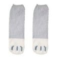 thumbnail image 1 of Xfvqtps Womens Fuzzy Socks Cat Paw Print Cute Socks Mid Tube Coral Fleece Thickened Comfortable Soft Indoor Sleep Cozy Warm Winter Fluffy Socks Gray, 1 of 7