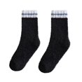 thumbnail image 1 of Xfvqtps Womens Fuzzy Socks Coral Fleece Mid Tube Simplicity Stripe Thickened Comfortable Soft Cozy Indoor Sleep Warm Winter Fluffy Socks Black, 1 of 5