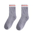 thumbnail image 1 of Xfvqtps Womens Fuzzy Socks Coral Fleece Mid Tube Simplicity Stripe Thickened Comfortable Soft Cozy Indoor Sleep Warm Winter Fluffy Socks Dark Gray, 1 of 5