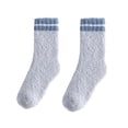 thumbnail image 1 of Xfvqtps Womens Fuzzy Socks Coral Fleece Mid Tube Simplicity Stripe Thickened Comfortable Soft Cozy Indoor Sleep Warm Winter Fluffy Socks Gray, 1 of 5