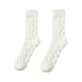 thumbnail image 1 of Xfvqtps Womens Fuzzy Socks Coral Fleece Mid Tube Solid Color Simplicity Thickened Comfortable Soft Cozy Indoor Sleep Warm Winter Fluffy Socks White, 1 of 5