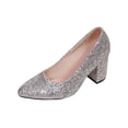 thumbnail image 1 of Xfvqtps Womens Glitter Pumps Pointed Toe High Heels Block Heel Full Sparkle Dress Shoes Party Heels for Weddings and Special Events, 1 of 9