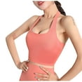 thumbnail image 1 of Xfvqtps Womens Halter Sports Bras Full Coverage Scoop Neck Backless Padded Fit Comfortable Crop Tube Tops Pink, 1 of 4