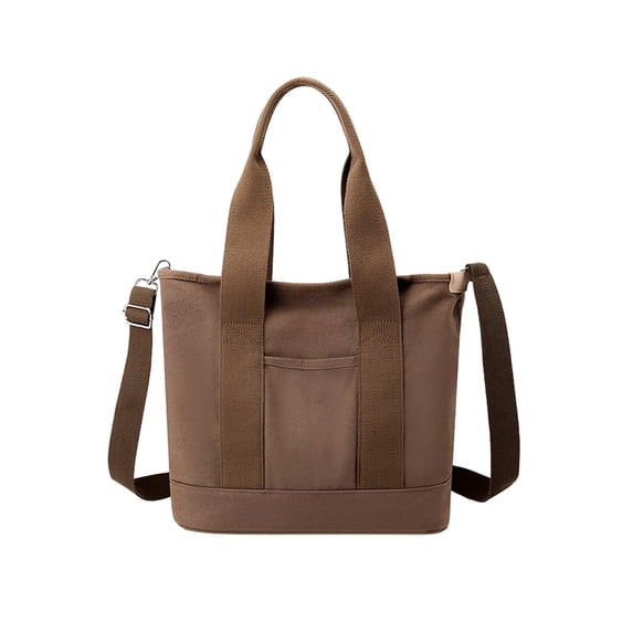 Xfvqtps Womens Handbag Large Capacity Solid Color Simplicity Multi-Purpose Fashion Lightweight Portable Canvas Crossbody Bag Coffee