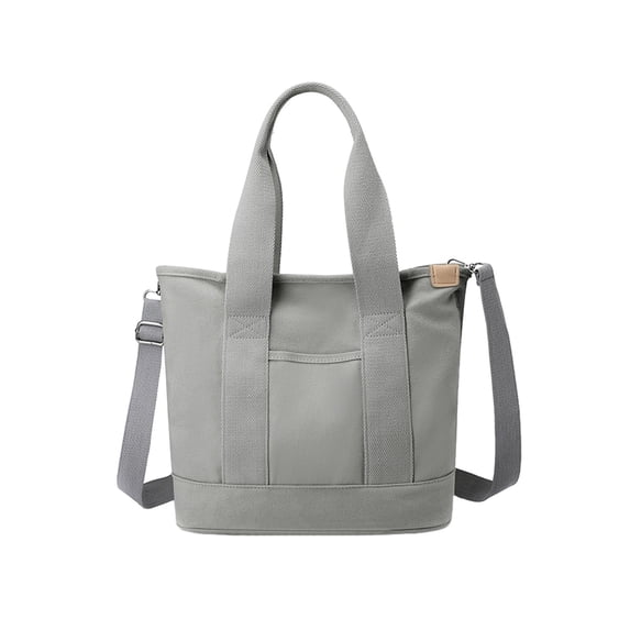Xfvqtps Womens Handbag Large Capacity Solid Color Simplicity Multi-Purpose Fashion Lightweight Portable Canvas Crossbody Bag Gray