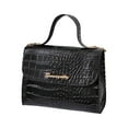 thumbnail image 1 of Xfvqtps Womens Handbag Metal Chain Stone Pattern Retro Style Texture Grace Square Leather Crossbody Bag Black, 1 of 4