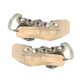 thumbnail image 1 of Xfvqtps Womens Heeled Sandals Mid Chunky Block Heels Rhinestone Transparent Straps Open Square Toe Ankle Adjustable Buckle Summer Party Dress Wedding Evening Pumps Shoes Khaki, 1 of 4