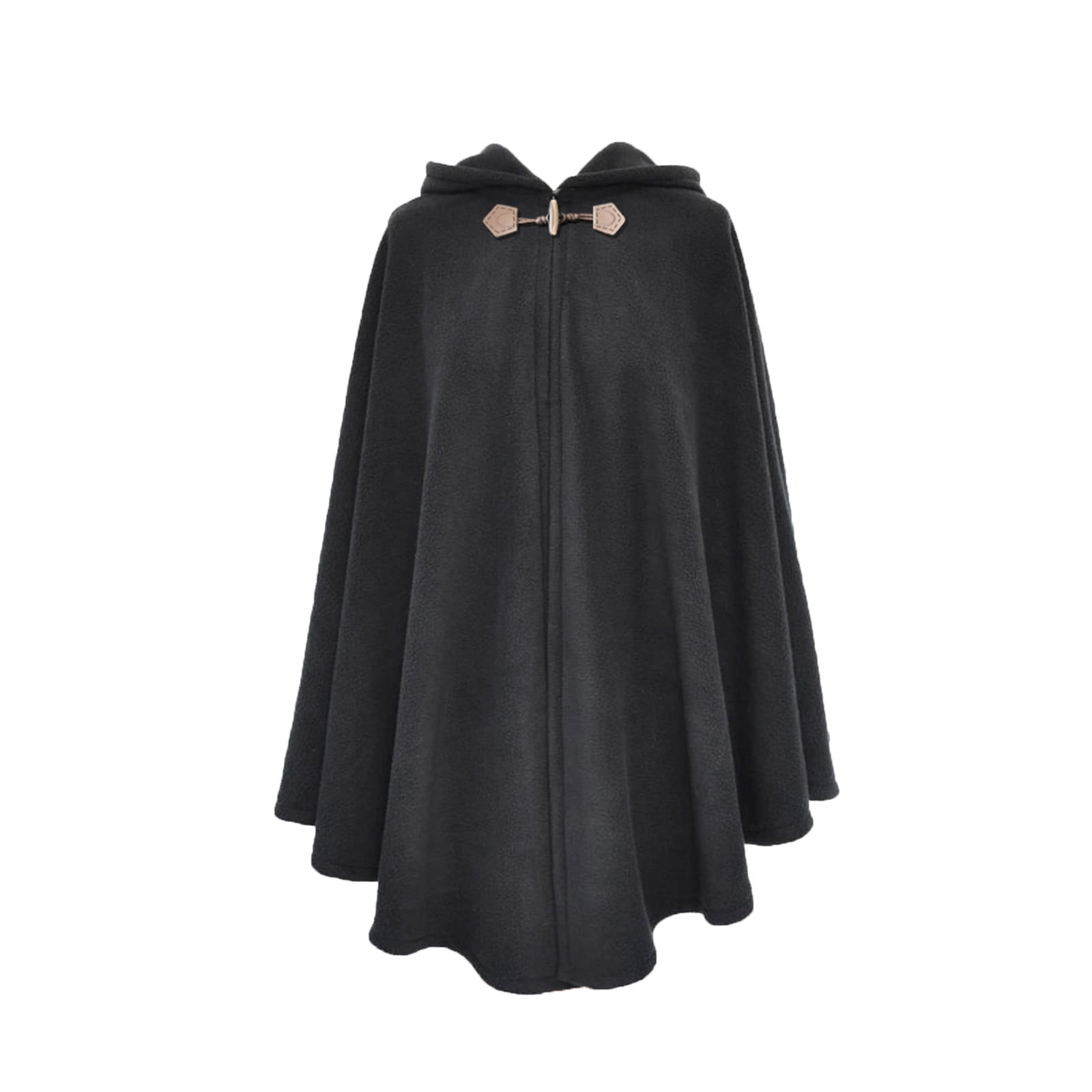 Women's Elegant Poncho Double-Breast Slit Sleeve Flowy Wool