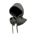 thumbnail image 1 of Xfvqtps Womens Hooded Scarf Hat Knit Solid Color Adjustable Drawstring Button Coldproof Outdoor Versatile Neck Warm Fall Winter Beanie Hat Dark Gray, 1 of 2