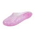 thumbnail image 1 of Xfvqtps Womens Jelly Mules Slide Backless Glitter Close Toe Hollow out Clear Solid Color Waterproof Durable Non Slip Lightweight Breathable Summer Beach PVC Sandals Pink, 1 of 6