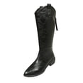 thumbnail image 1 of Xfvqtps Womens Knee High Boots Western Style Pointed Toe Chunky Heel Back Zipper Pull on Casual Fashion Winter Boots for Women Black, 1 of 9