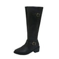 thumbnail image 1 of Xfvqtps Womens Knee High Boots Winter Block Heel Knight Boots with Belt Buckle Design Non Slip Comfort Casual Boots for Daily Outfit Black, 1 of 7