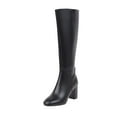 thumbnail image 1 of Xfvqtps Womens Knee High Boots Winter Fashion Side Zipper Chunky High Heel Comfortable Casual Boots for Outdoor Wear Black, 1 of 5