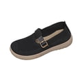 thumbnail image 1 of Xfvqtps Womens Knit Flats Buckle Strap Shoes Breathable Comfortable Flat Shoes Casual Everyday Wear Black, 1 of 9