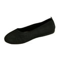 thumbnail image 1 of Xfvqtps Womens Knit Mesh Flat Shoes Breathable Comfortable Slip on Casual Everyday Wear Lightweight Flexible Sole Fashion Footwear Black, 1 of 8