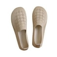 thumbnail image 1 of Xfvqtps Womens Knitted Flat Shoes Slip on Hollow out Close Toe Mesh Comfortable Non Slip Breathable Lightweight Walking Work Casual Summer Flats White, 1 of 9
