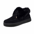 thumbnail image 1 of Xfvqtps Womens Lace up Snow Boots Fleece Lined Flat Shoes Round Toe Winter Casual Shoes Non Slip Sole Thick Soled Black, 1 of 6