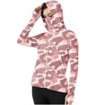 thumbnail image 1 of Xfvqtps Womens Light Jacket Hoodie Full Zip Sun Protection Cooling Ice Silk Camouflage Shirts with Thumb Hole for UV Outdoor Hiking Running Pink, 1 of 1