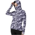 thumbnail image 1 of Xfvqtps Womens Light Jacket Hoodie Full Zip Sun Protection Cooling Ice Silk Camouflage Shirts with Thumb Hole for UV Outdoor Hiking Running Purple, 1 of 1