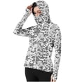 thumbnail image 1 of Xfvqtps Womens Light Jacket Sun Protection Cooling Ice Silk Hoodie Full Zip Camouflage Shirts with Thumb Hole for UV Outdoor Hiking Running Gray, 1 of 1