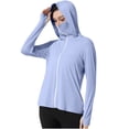 thumbnail image 1 of Xfvqtps Womens Light Jacket with Thumb Hole Cooling Ice Silk Sun Protection Hoodie Full Zip Solid Color Shirts for UV Outdoor Hiking Running Purple, 1 of 8