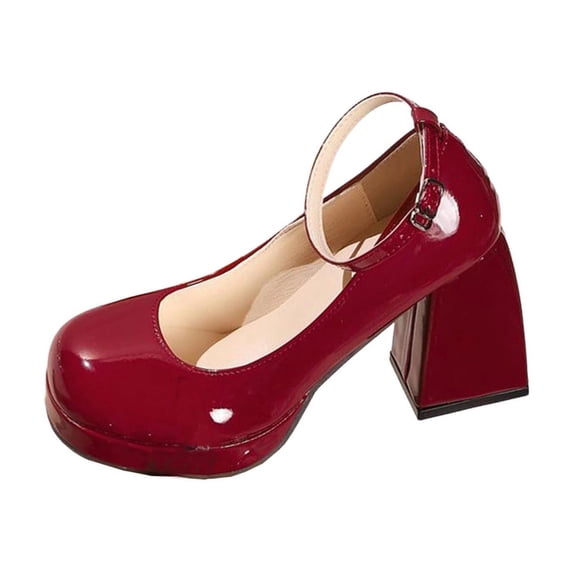 Xfvqtps Womens Mary Jane Block Heel Sandals Ankle Strap Chunky High Heel Comfortable Outdoor Casual Summer Heeled Shoes