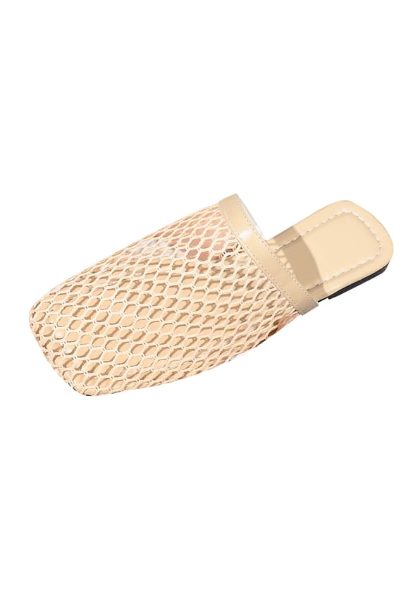 Womens Mesh Ballet Flats Fishnet Ballerina Flats Slide Sandals Mary Jane Flats Causal Daily Dress Shoes Multicolor