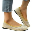 thumbnail image 1 of Xfvqtps Womens Mesh Ballet Flats Slip on Ballerina Flats Flower Embroidery Hollowed out Comfortable Casual Work Dress Shoes Yellow, 1 of 9