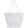 thumbnail image 1 of Xfvqtps Womens Mesh Beach Bag Rainproof Sandproof Large Capacity Foldable Essential for Beach Vacation Shoulder Bag White, 1 of 6