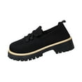 thumbnail image 1 of Xfvqtps Womens Mesh Knit Loafers Lace up Flats Casual Shoes Thick Sole Loafers for Women Breathable Comfortable Shoes Slip on Style Everyday Sneakers Black, 1 of 9