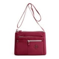 thumbnail image 1 of Xfvqtps Womens Messenger Bag Solid Color Simplicity Ins Adjustable Shoulder Strap Multi Compartment Fashion Nylon Crossbody Bag Red, 1 of 1