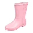 thumbnail image 1 of Xfvqtps Womens Mid Calf Rain Boots Waterproof PVC Boots for Rainy Outdoor Garden Pull on Round Toe Casual Wet Weather Shoes, 1 of 7