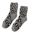 thumbnail image 1 of Xfvqtps Womens Mid Length Socks with Leopard Print and Half Fleece Coral Fleece Thickened Warm Comfortable Breathable Soft Sleeping Socks Gray, 1 of 1
