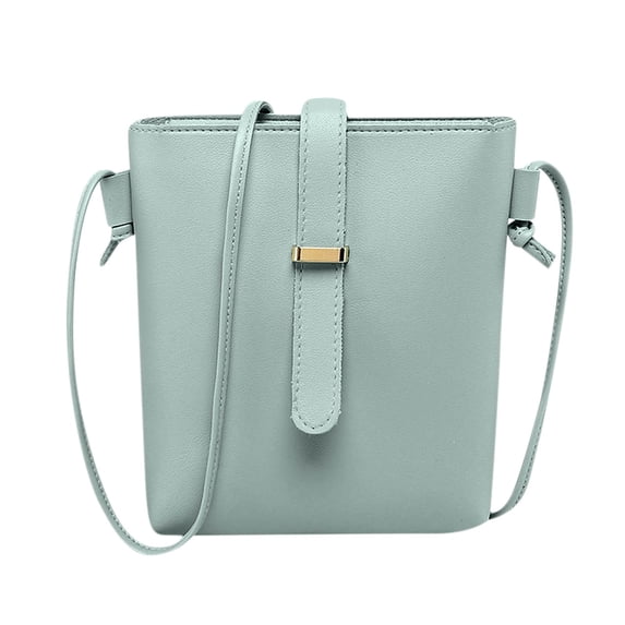 Xfvqtps Womens Mini Bucket Bag Vertical Version Solid Color Simplicity Ins Fashion Lightweight Portable Commuting Leather Touch Screen Phone Bag Sky Blue
