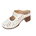 thumbnail image 1 of Xfvqtps Womens Mules Sandals Block Heel Closed Toe Hollow out Cutout Casual Spring Summer Heeled Sandals, 1 of 8