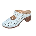 thumbnail image 1 of Xfvqtps Womens Mules Sandals Block Heel Closed Toe Hollow out Cutout Casual Spring Summer Heeled Sandals, 1 of 9