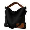 thumbnail image 1 of Xfvqtps Womens One Shoulder Bag Large Capacity Simplicity Fashion Lightweight Portable Commuting Canvas Handbag Black, 1 of 7