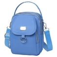 thumbnail image 1 of Xfvqtps Womens One Shoulder Crossbody Bag Large Capacity Multi Compartment Adjustable Shoulder Strap Inclined Shoulder Bag Blue, 1 of 1
