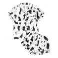thumbnail image 1 of Xfvqtps Womens Pajamas Set Cow Pattern Short Sleeved Short Pants Flip Collar Button Cozy Comfortable Soft House Silky Nightwear Top and Short Pants Set White, 1 of 7