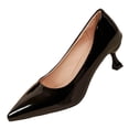 thumbnail image 1 of Xfvqtps Womens Patent Leather Pointed Toe Pumps Comfortable Work Kitten Heels Classic Dress Shoes for Office Party, 1 of 9