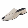 thumbnail image 1 of Xfvqtps Womens Peep Toe Low Block Heel Sandals Casual Shoes Spring Summer Slip on Comfortable V Front Modern Versatile, 1 of 9
