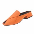 thumbnail image 1 of Xfvqtps Womens Peep Toe Low Block Heel Sandals Casual Shoes Spring Summer Slip on Comfortable V Front Modern Versatile, 1 of 9