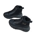 thumbnail image 1 of Xfvqtps Womens Snow Booties Fleece Lined Lace up Splicing Together Thickened Soft Sole Non Slip Comfortable Warm Winter Boots Black, 1 of 6