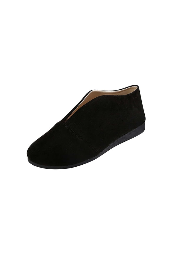 Womens Plus Size Pointed Toe Slip on Flats Breathable Side Cutout Casual Shoes for Wide Feet Lightweight Comfortable for Work Party Walking Black