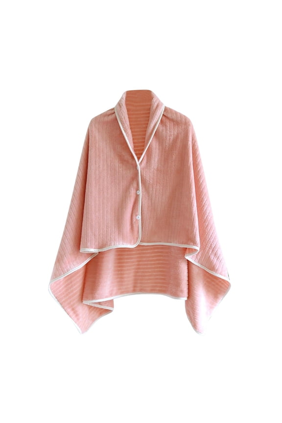 Womens Plush Wearable Blanket Solid Color Simplicity Striped Plush Flannel V Neck Cuffed Furry Fluffy Multifunctional Comfortable Soft Warm Winter House Shawl Wraps Watermelon Red