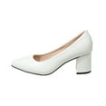 thumbnail image 1 of Xfvqtps Womens Pointed Toe Block Heel Pumps Slip On Work Shoes Faux Leather Professional Pumps Low Heel Dress Shoes for Office Business Casual and Everyday Wear, 1 of 9
